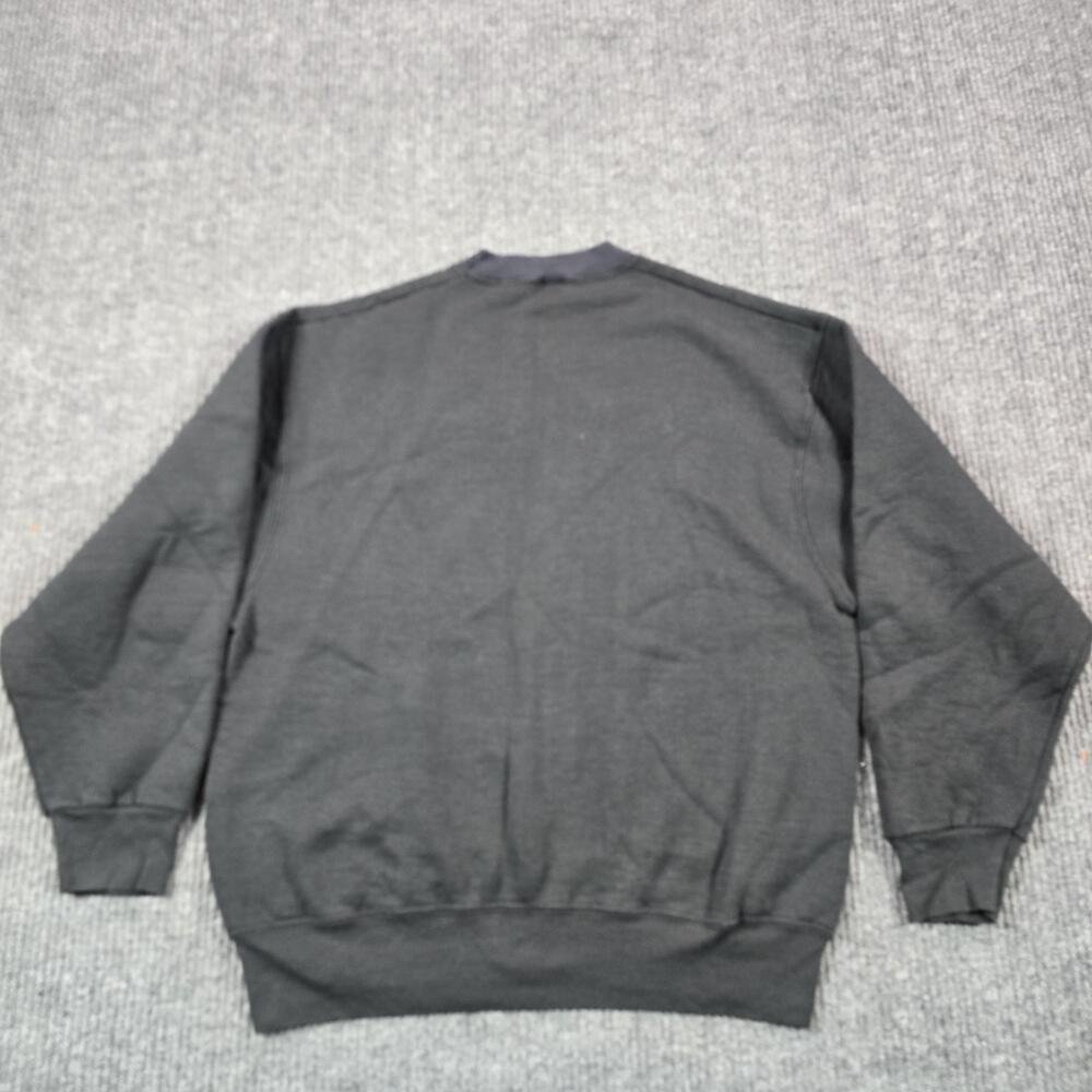 Vintage Fruit Of The Loom Sweatshirt Mens Large Black Heavyweight Crewneck USA - Picture 2 of 9
